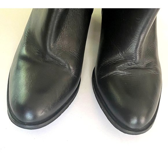 size 38 (US 7) Kaanas leather black ankle booties heel boots reptile back - Picture 10 of 10